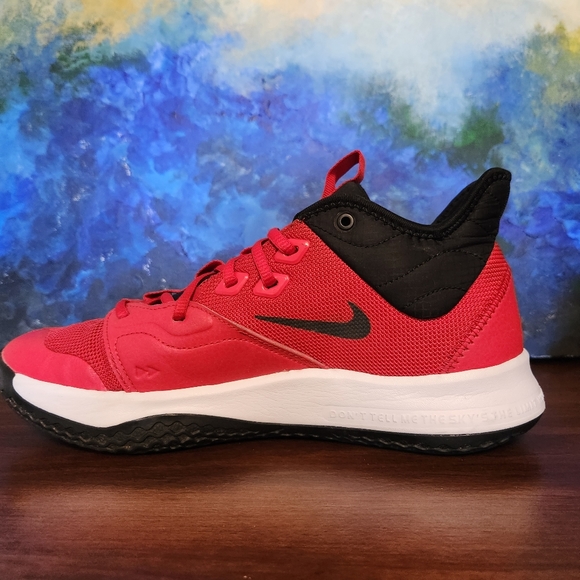 Nike Men's PG 3 Basketball Shoes, University Red/White/Black, Size: 9 - Picture 4 of 16
